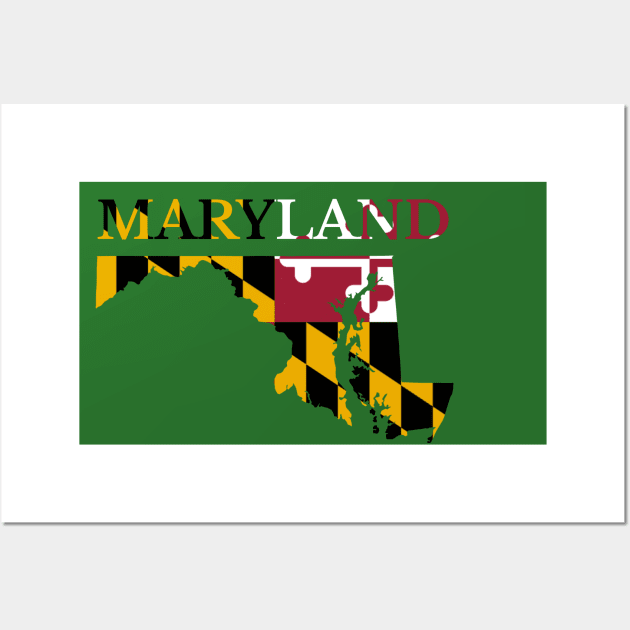 Maryland Map Flag Wall Art by maro_00